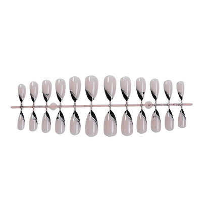 Premium Decorative Press-On Nail Set with Elegant French Design Acalora