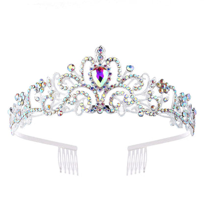 Ladies' Sparkling Crystal Tiara with filigree design wreath