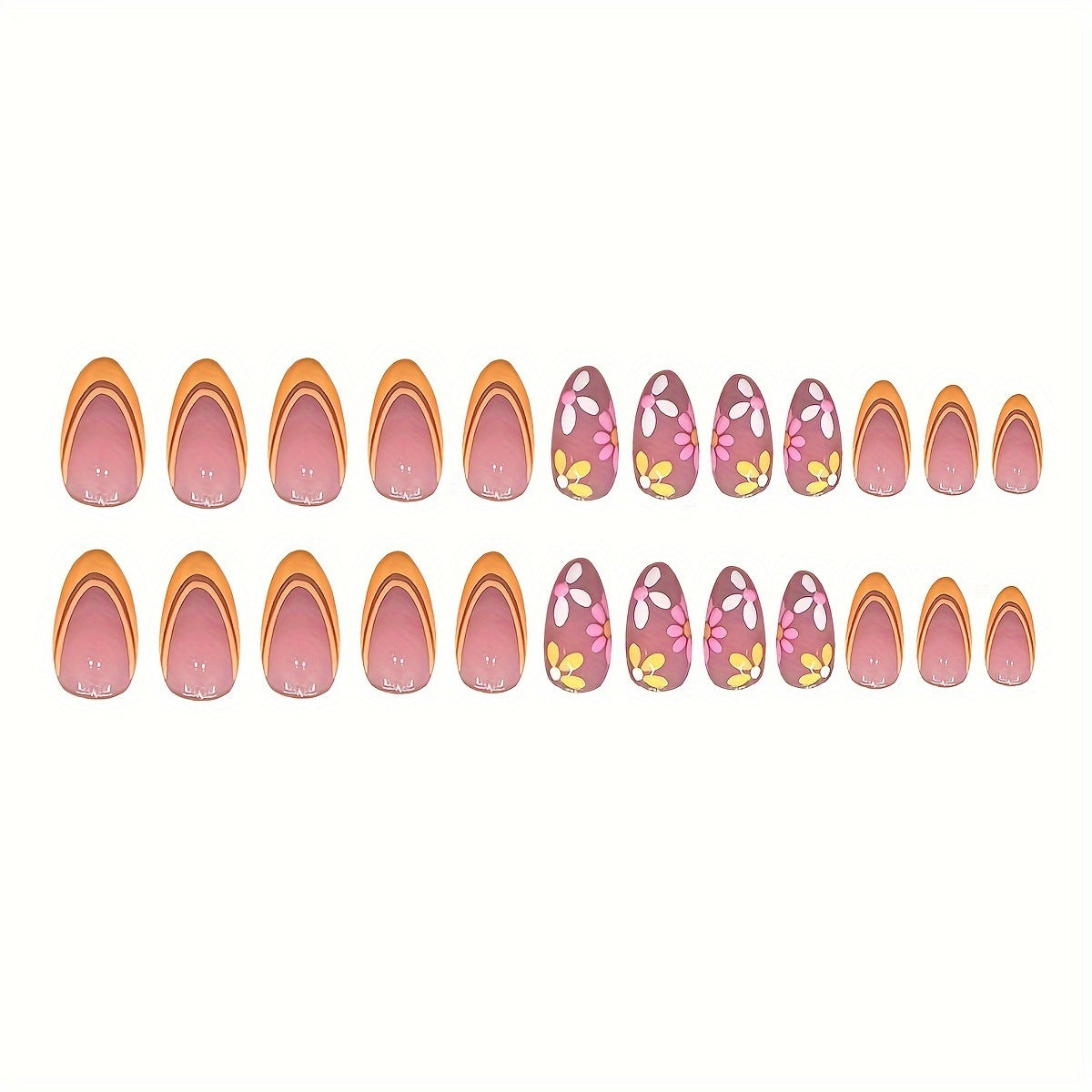 Decorative Floral Themed Press-On Nails Acalora
