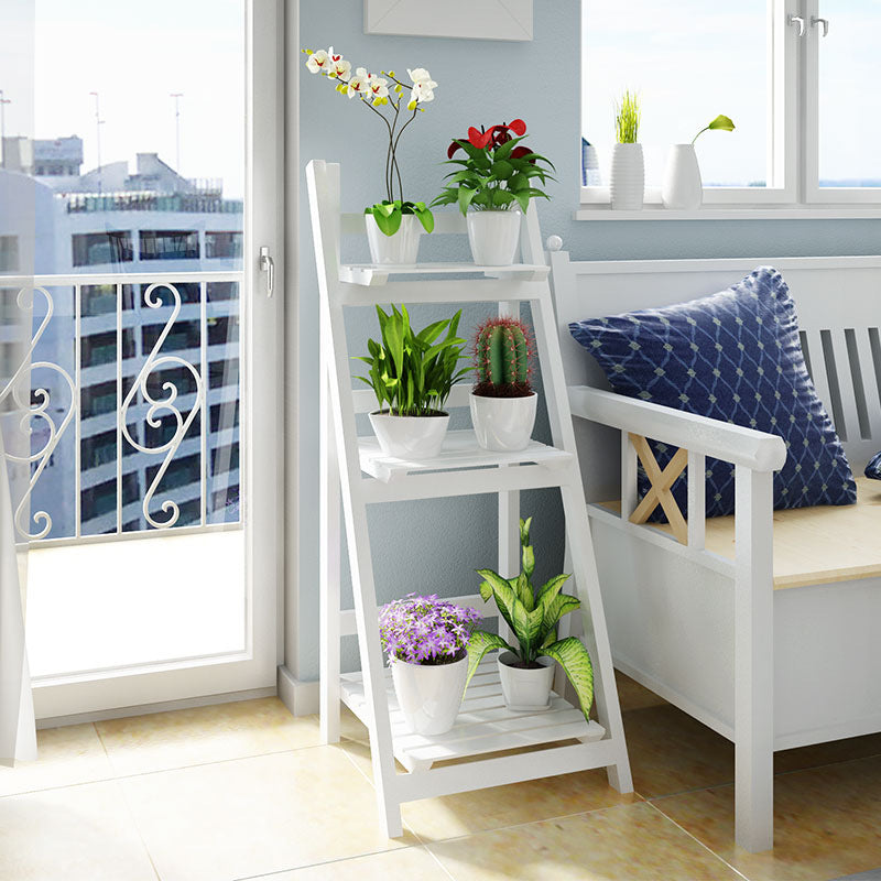 Multi-Tiered Wooden Ladder Shelf Acalora