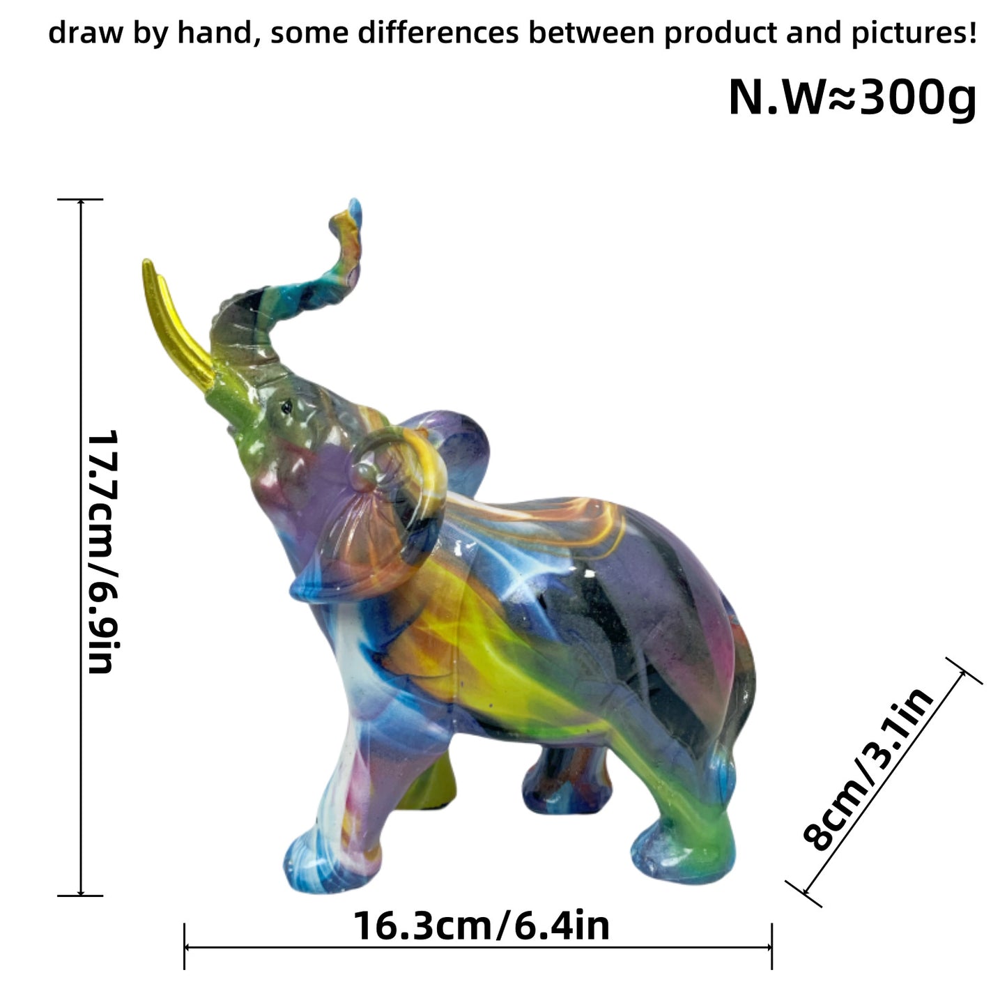 Creative elephant figurine with colorful design Acalora