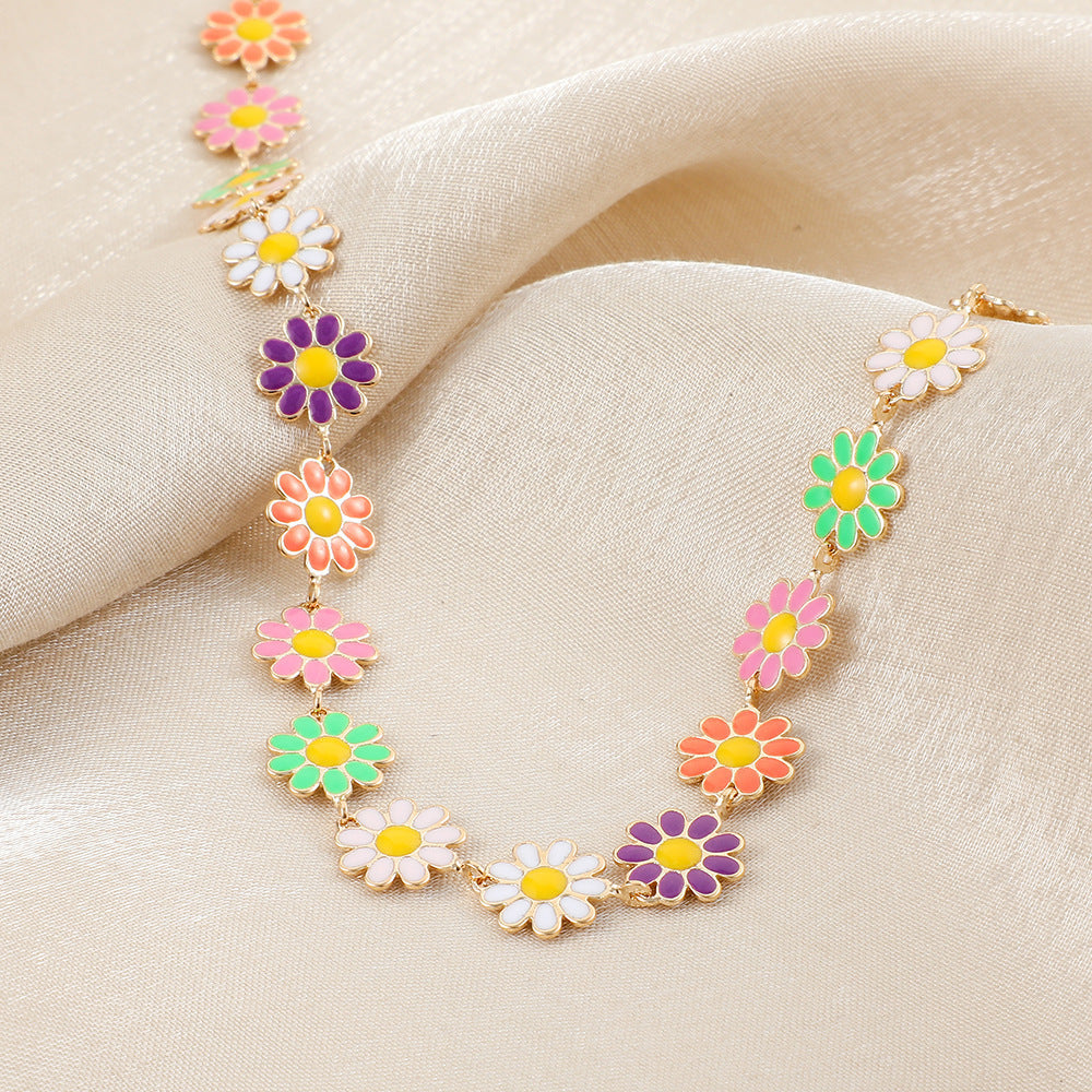 Floral Charm Statement Necklace Acalora