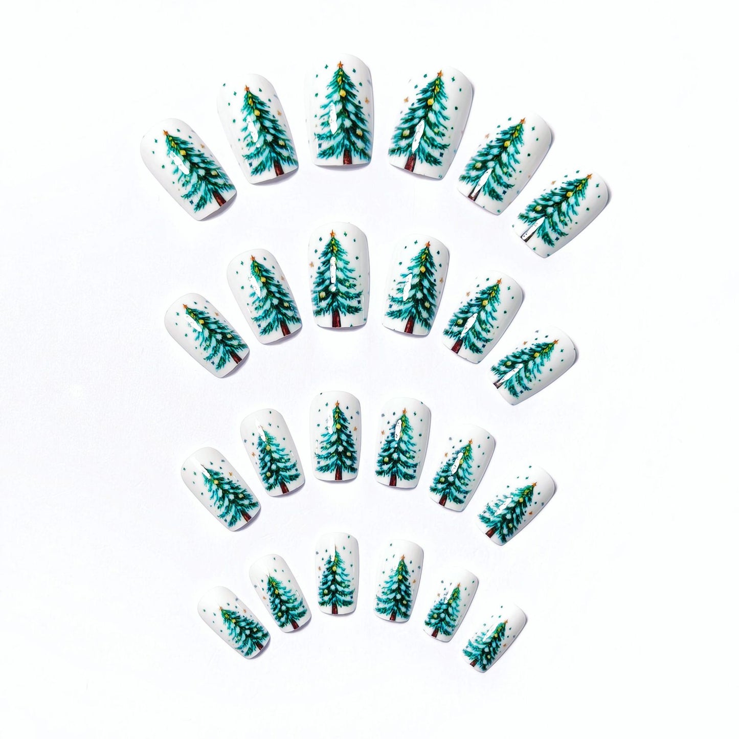 Holiday-Themed Artistic Tree Design Nail Art Acalora