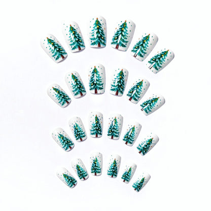 Holiday-Themed Artistic Tree Design Nail Art Acalora