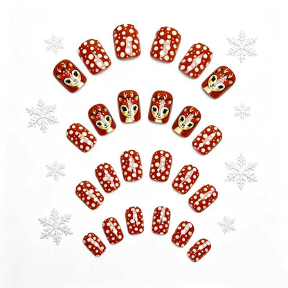 Artistic 3D Reindeer-Themed Nail Art Acalora