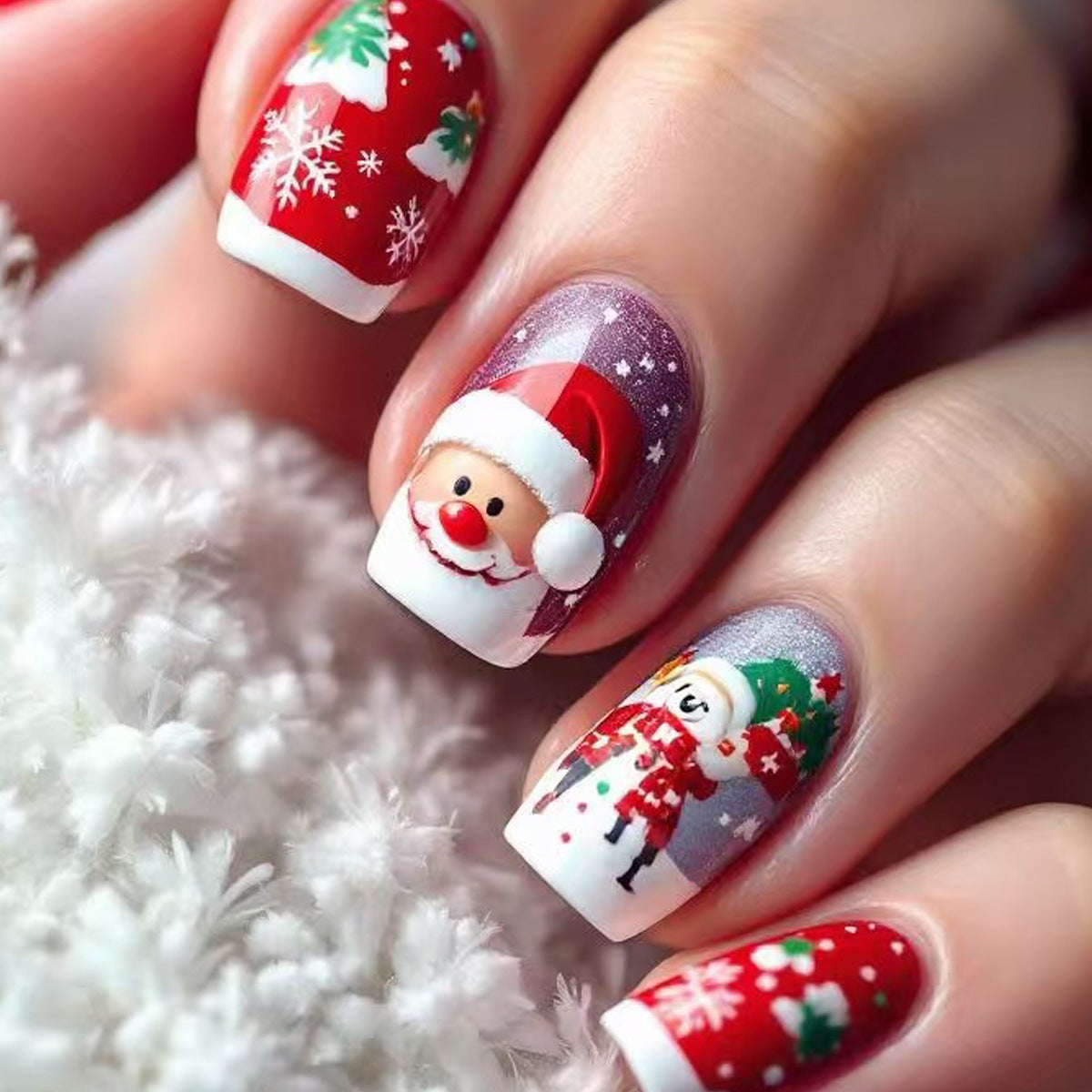 Festive Character-Themed Nail Art Acalora