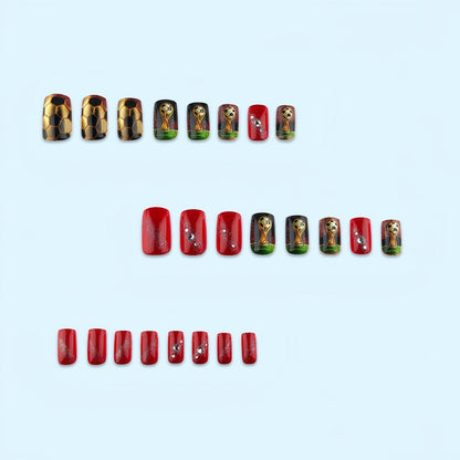 Sports-themed design artificial nails Acalora