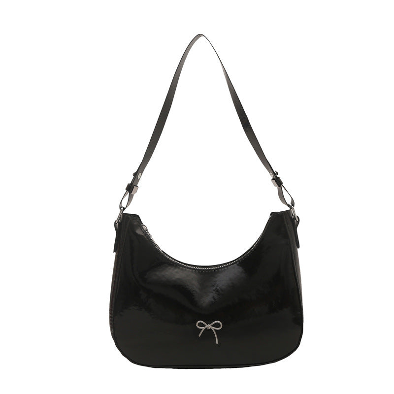 Premium Glossy Faux Leather Hobo Bag Acalora
