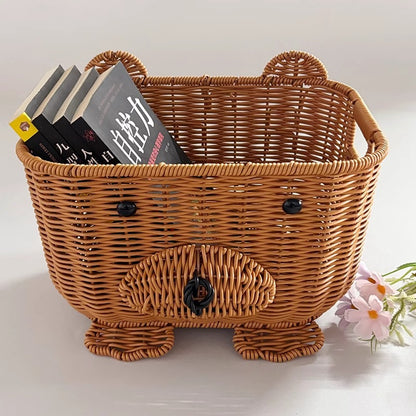 Handcrafted natural material storage basket Acalora