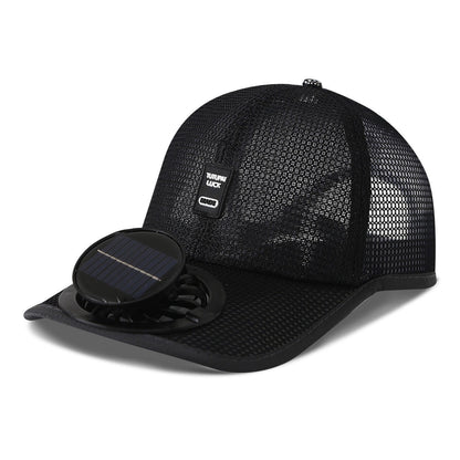solar-powered mesh baseball cap with removable front fan Bowlift