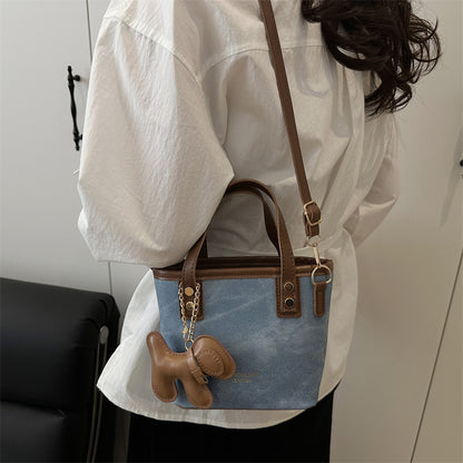 Playful Denim Mini Handheld Tote Bag Acalora