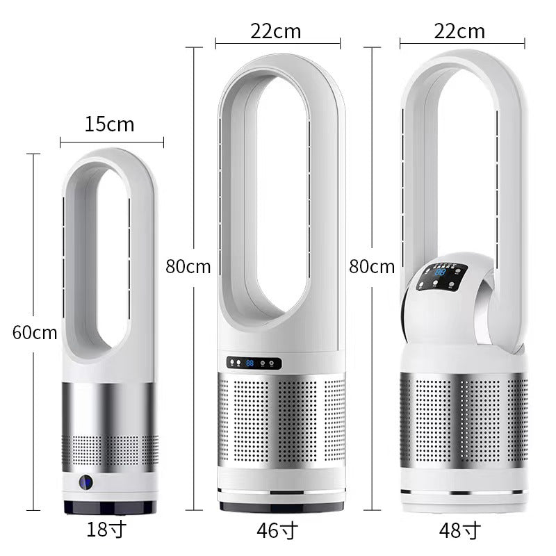 Cooling bladeless tower fan and HEPA air purifier with quiet DC motor Bowlift