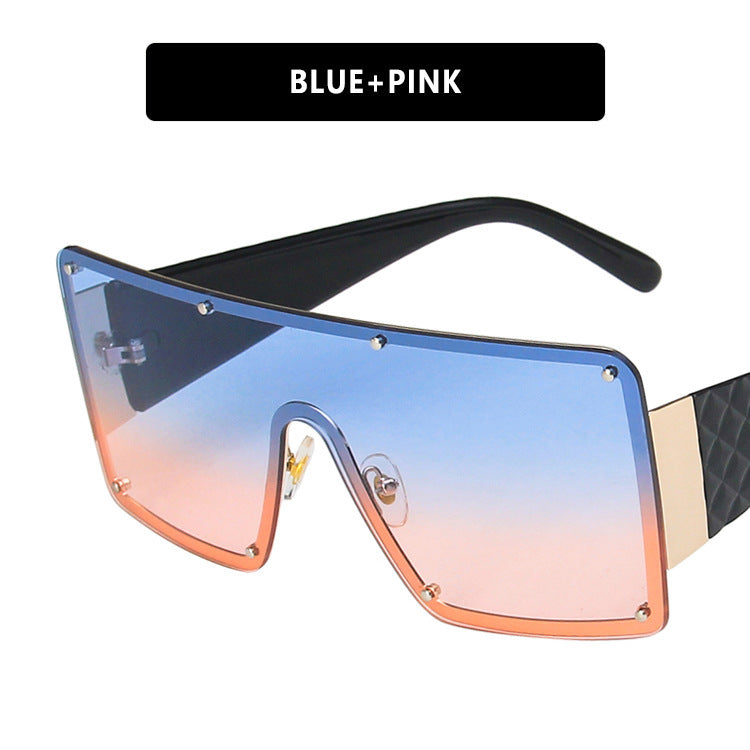 Women geometric oversized sunglasses with gradient lenses Bowlift