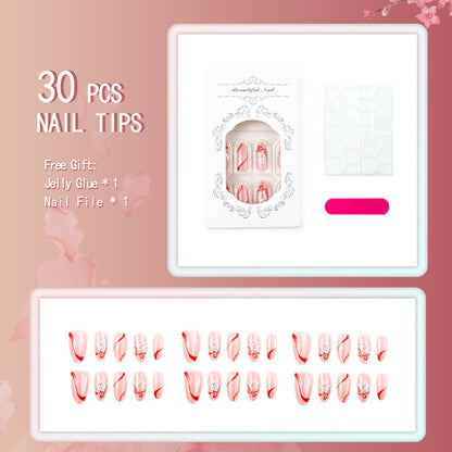 Nail art set with intricate bow and glitter decorations Acalora