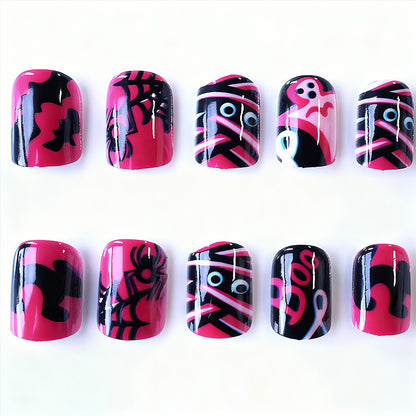 Acrylic nail set with Halloween motif and creative designs Acalora