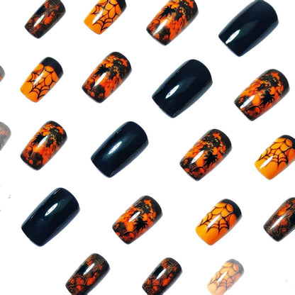 Halloween-Themed Spider Web Nail Art Acalora