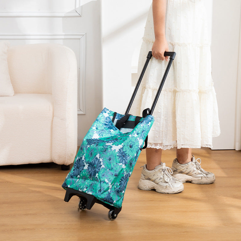 Practical Rolling Bag with Floral Design Bowlift