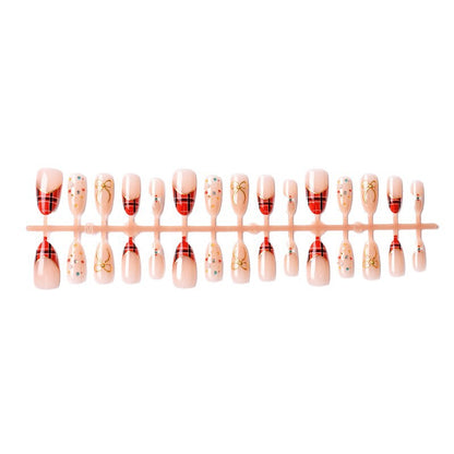 Artificial nail set with festive design and sparkling accents Acalora