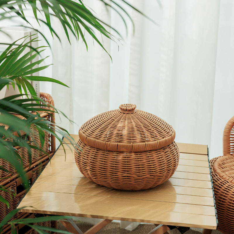Handcrafted Natural Fiber Storage Container Acalora