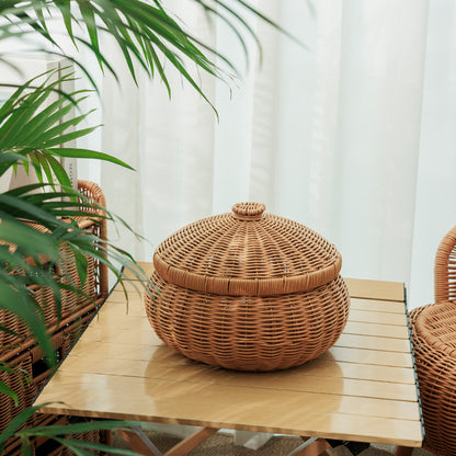 Handcrafted Natural Fiber Storage Container Acalora