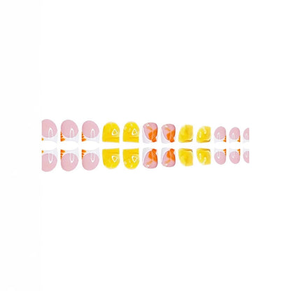 Decorative Floral Print Press-On Nails Acalora