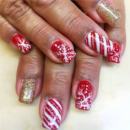 Festive Themed Press-On Nail Art Set Acalora