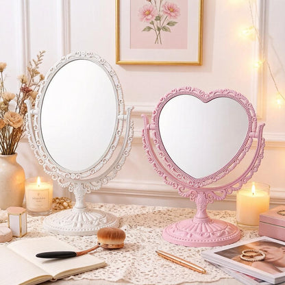 Heart-Shaped Tabletop Vanity Mirror