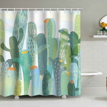 Cactus Garden-Themed Shower Curtain