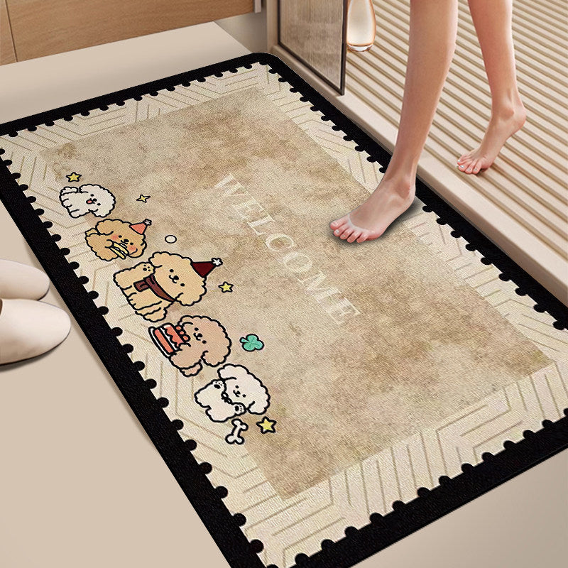 Plush Dog-Themed Bath Mat