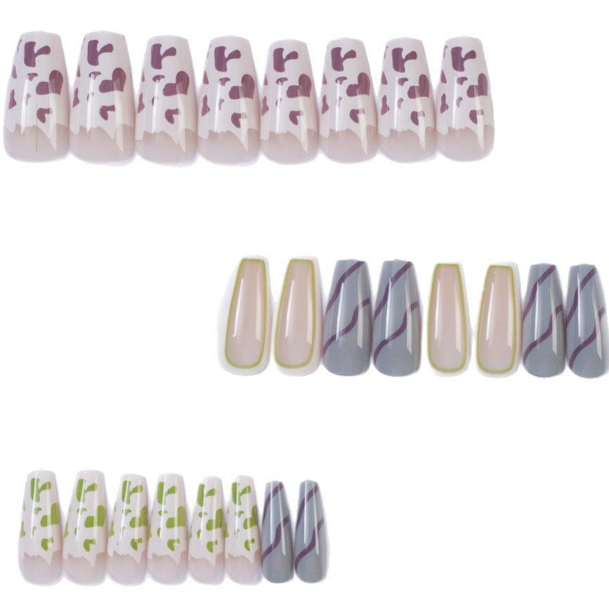 Artificial nails in modern design with geometric patterns Acalora