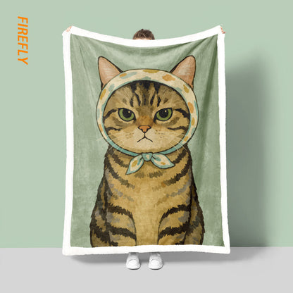 Unisex Fun Cartoon Cat Blanket