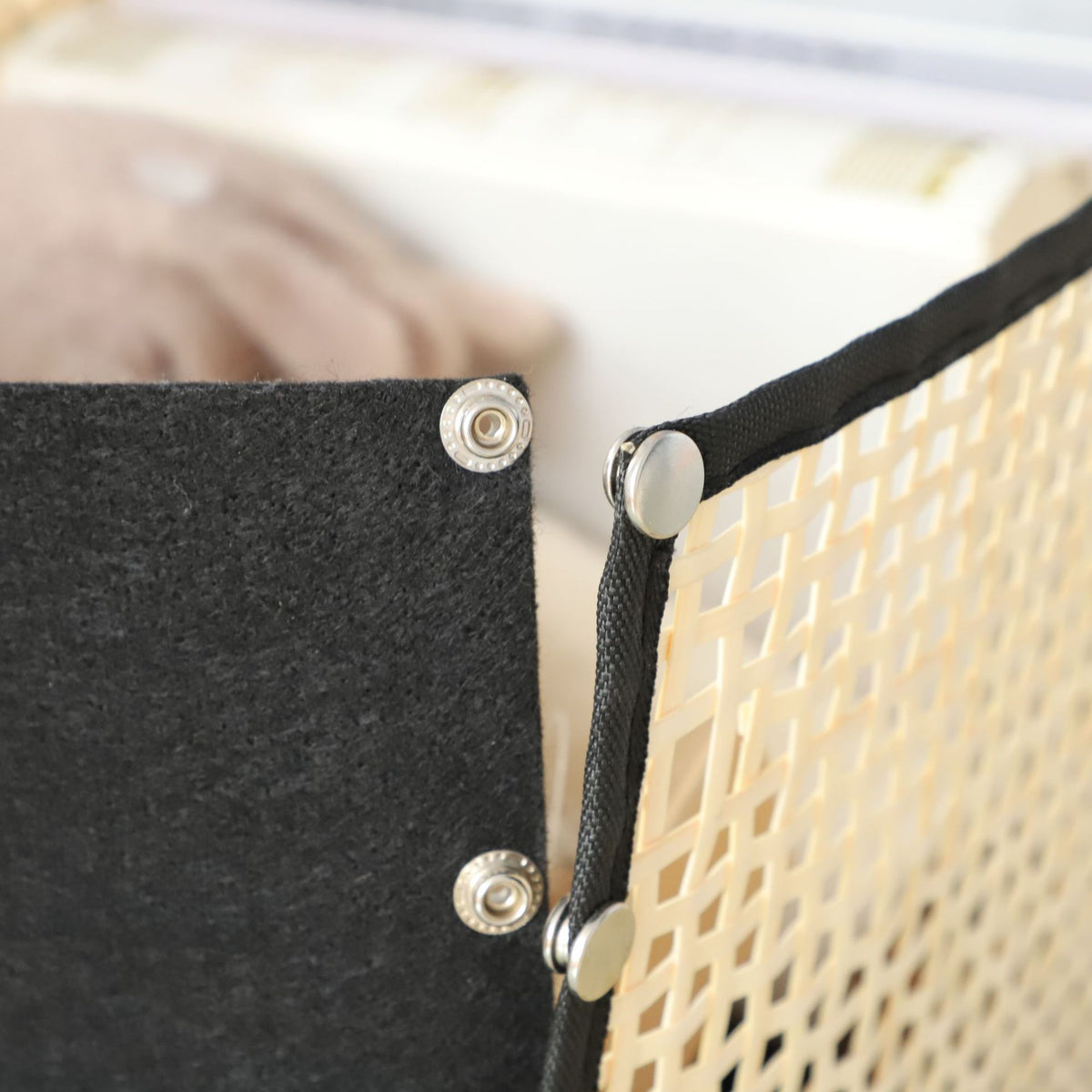Multifunctional storage bowl made of bamboo and textile Acalora