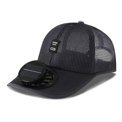 solar-powered mesh baseball cap with removable front fan Bowlift