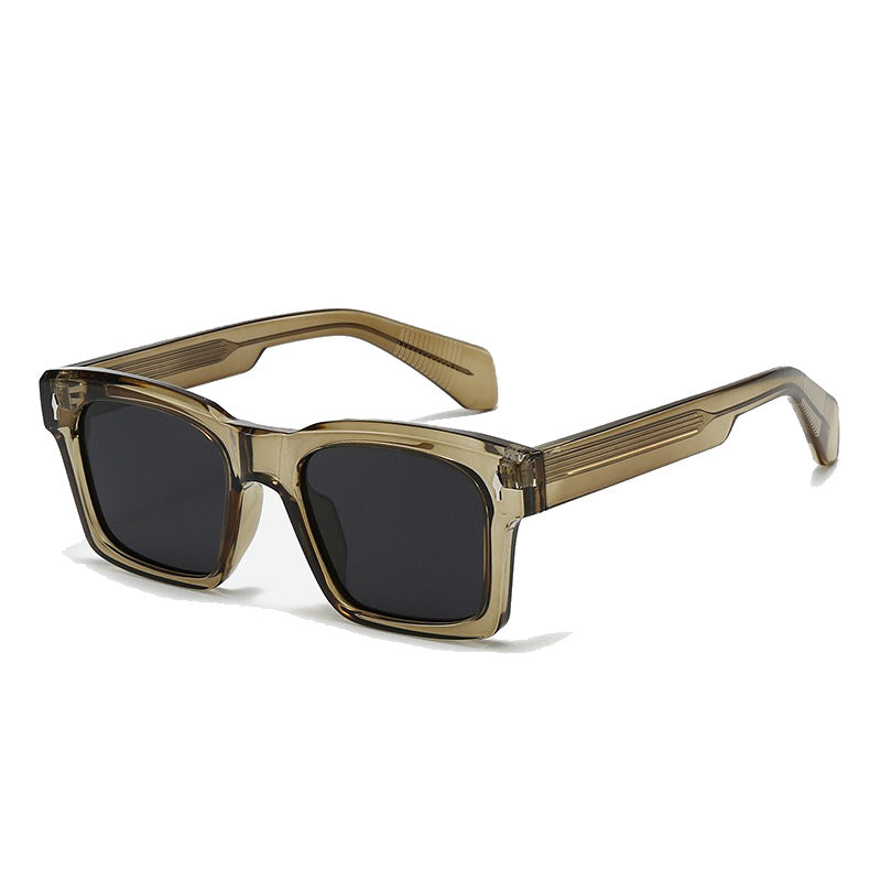 Women's Fashion Square Sunglasses with Trendy Transparent Frame Bowlift