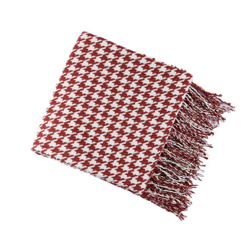 Stylish Houndstooth Pattern Throw Blanket