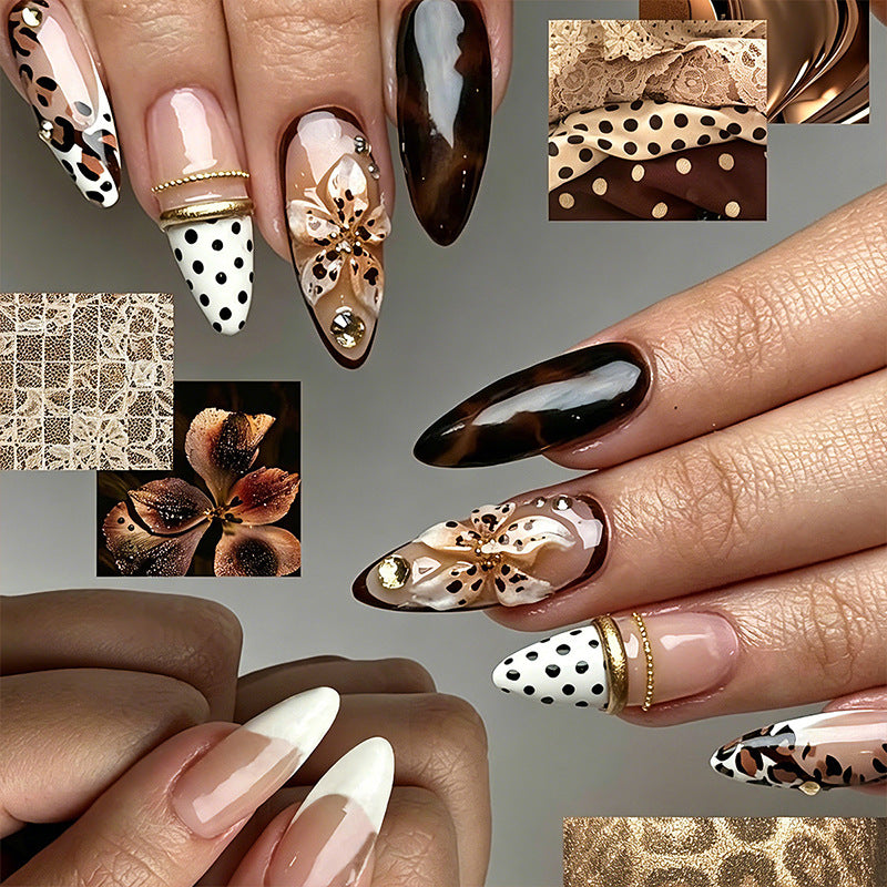 Artificial Nail Set with Floral and Glamorous Design Acalora