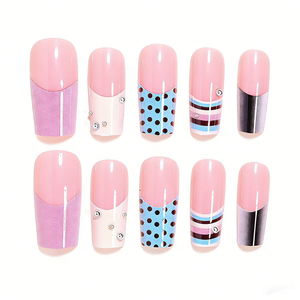 Decorative Press-On Nail Art with Intricate Patterns Acalora