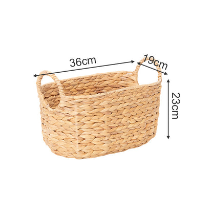 Rustic storage basket made of woven natural material