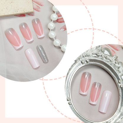 Elegant Press-On Nail Set with Glittering Tips Acalora