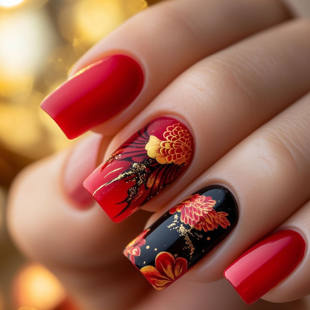 Artistic Nail Tips in Floral Design Acalora