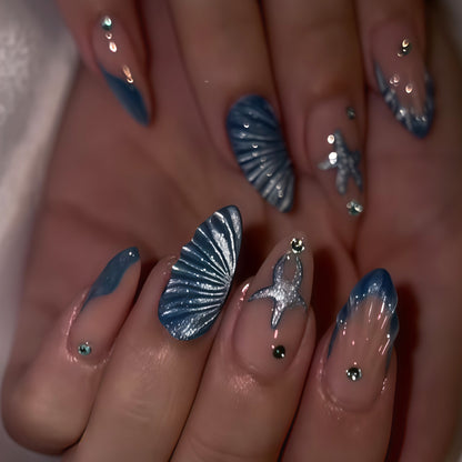 Artistic Ocean-Inspired Nail Art Set Acalora