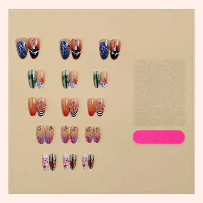 Artistic Coastal Themed Press-On Nail Set Acalora