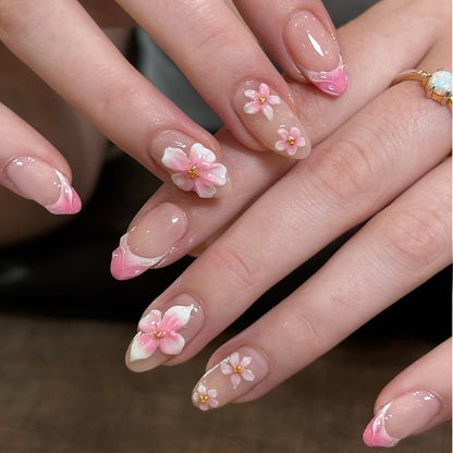 Floral Design Press-On Nail Set Acalora