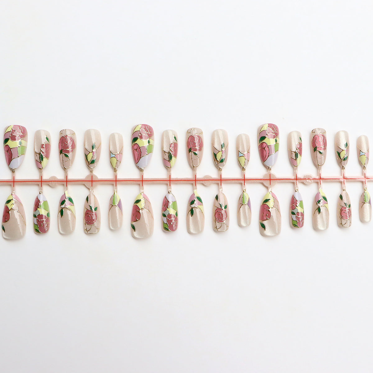 Floral Themed Press-On Nail Art Set Acalora