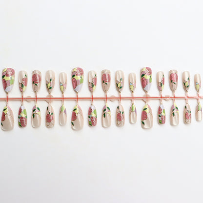 Floral Themed Press-On Nail Art Set Acalora