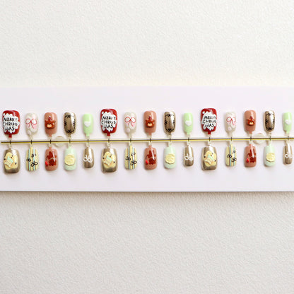 Festive Themed Press-On Nail Art Set Acalora