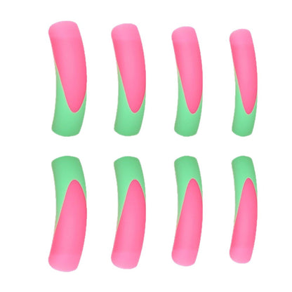 Stylish Long Press-On Nails with Artistic Ombre Design Acalora