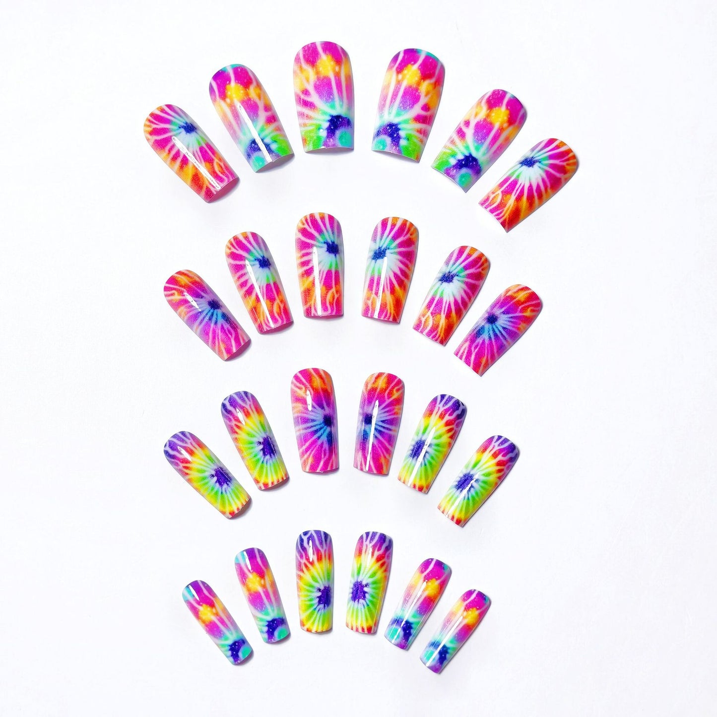 Abstract Tie-Dye Nail Art Design Acalora