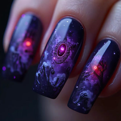 Cosmic-Inspired Nail Art Acalora