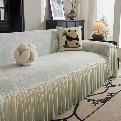 Elegant Fringed Sofa Cover